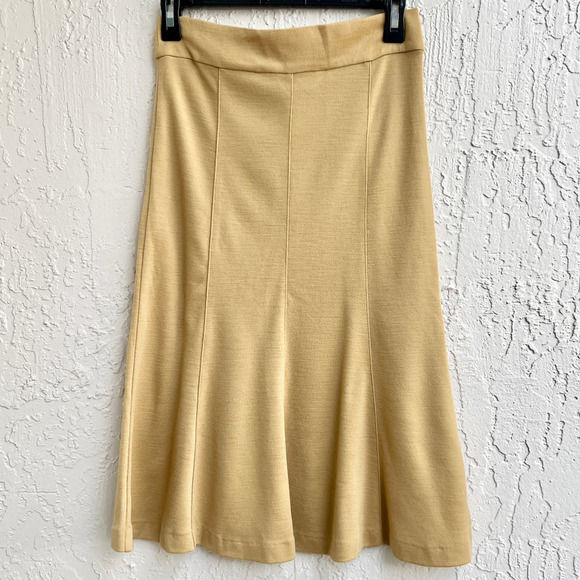 NWT Diane Von Furstenberg 100% Wool Gail Pull On Midi Skirt Camel Women's Size 6 - Picture 6 of 6